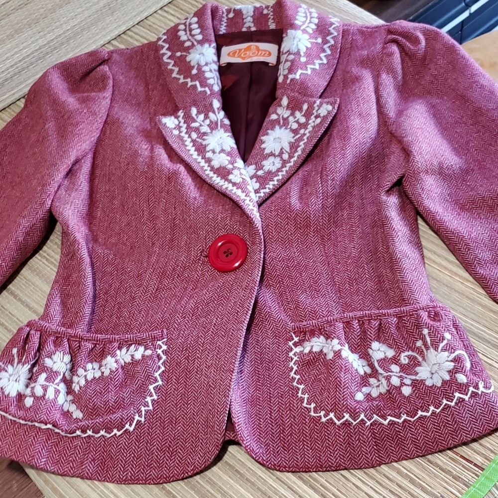 "Twisted Vintage" Voom by Joy Han, Size S, Burgandy Coat